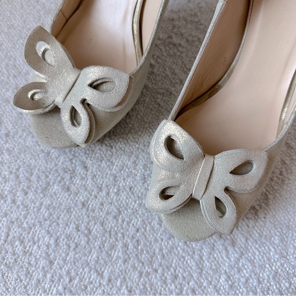 Kate Spade Leather Shimmer Butterfly Heels/Pumps 7.5 - Picture 2 of 6